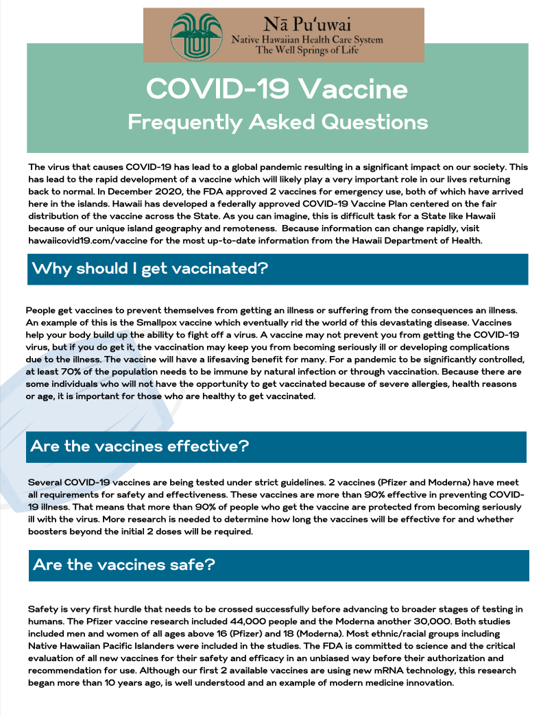 COVID-19 Vaccine FAQ